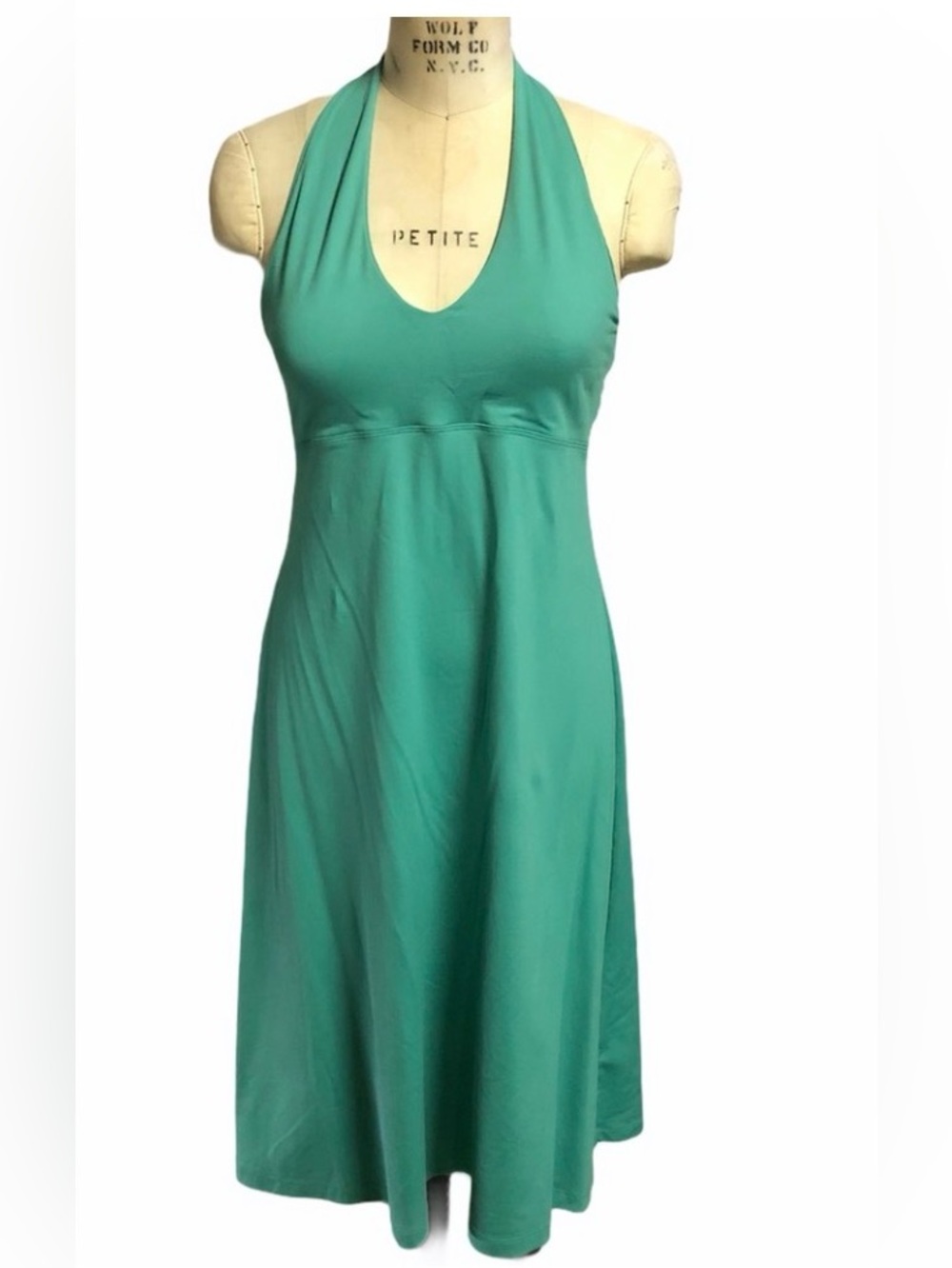 Patagonia “Morning Glory” Teal a-line halter dress size L